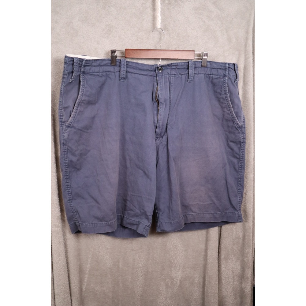 Casuals Mens Chino Shorts Blue Flat Front Cotton Twill Size 46